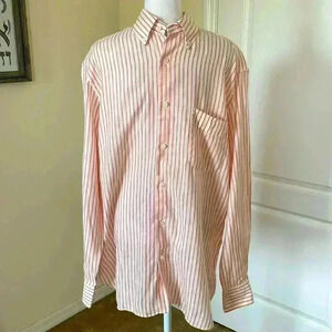 Azzurro Portofino by Guy Rover 100% Linen Button Down Made in Italy Size Medium